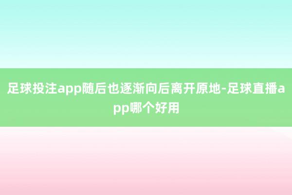 足球投注app随后也逐渐向后离开原地-足球直播app哪个好用