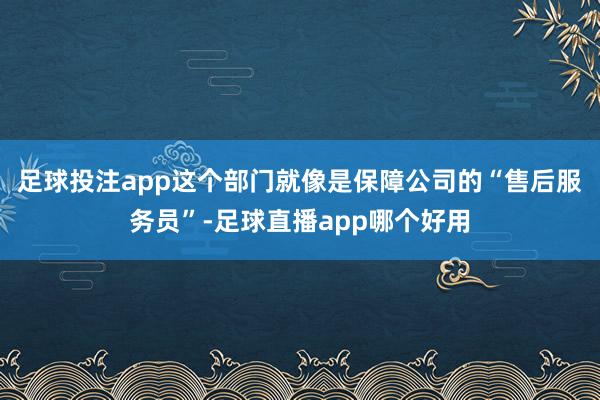 足球投注app这个部门就像是保障公司的“售后服务员”-足球直播app哪个好用