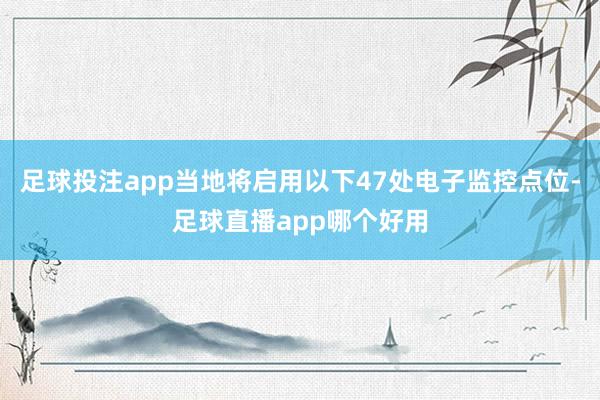 足球投注app当地将启用以下47处电子监控点位-足球直播app哪个好用