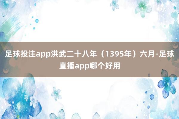 足球投注app洪武二十八年（1395年）六月-足球直播app哪个好用