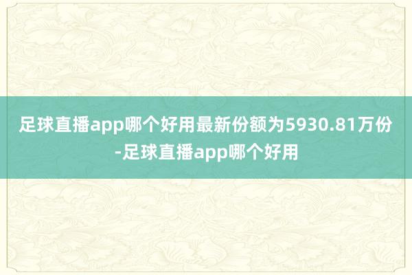 足球直播app哪个好用最新份额为5930.81万份-足球直播app哪个好用